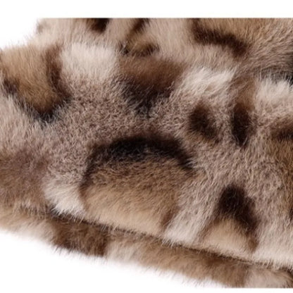 Women's Plush Teddy Bear Beanie – Cute Animal Print Knit Hat | Warm & Cozy