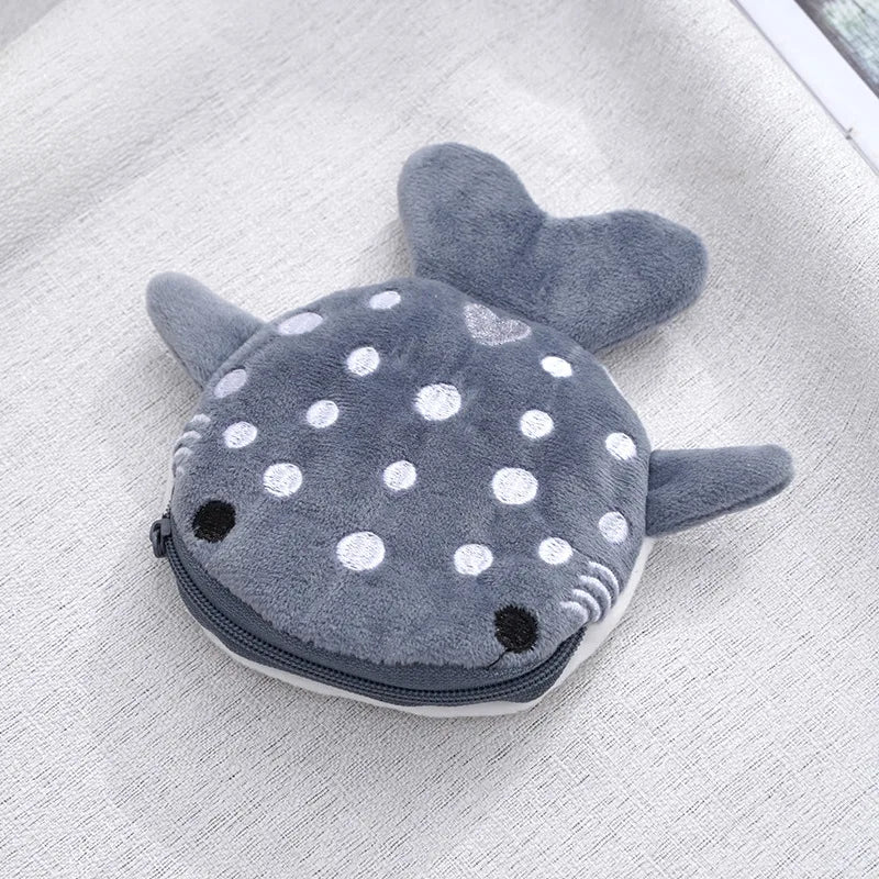 Plush Cartoon Animal Coin Purse with Zipper