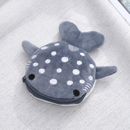 Plush Cartoon Animal Coin Purse with Zipper