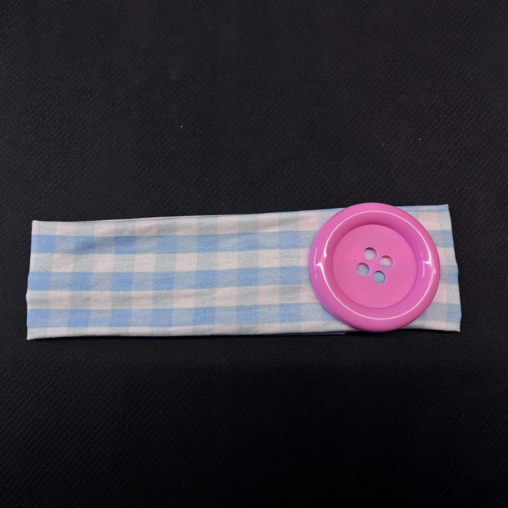 Vintage Polka Dot Button Headband for Women