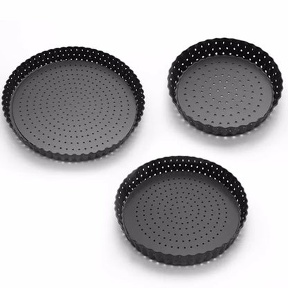 Perforated Non-Stick Pizza & Cake Pan – Carbon Steel Baking Tray (5"/8"/9")