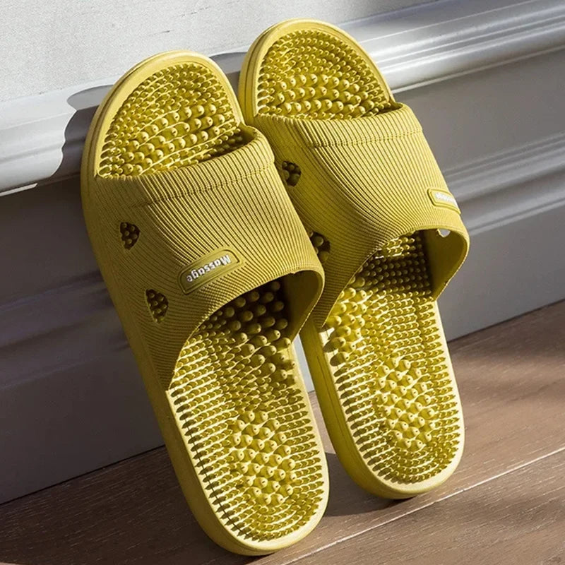 Men's Platform Slide Slippers Massage Non Slip for Beach Pool and Bathroom