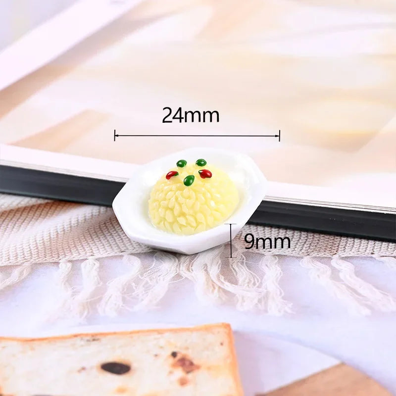 Hand-Painted Mini Pizza & Hamburger Resin Appliques | 10pcs Flat Back Miniature Food Decorations for DIY Crafts
