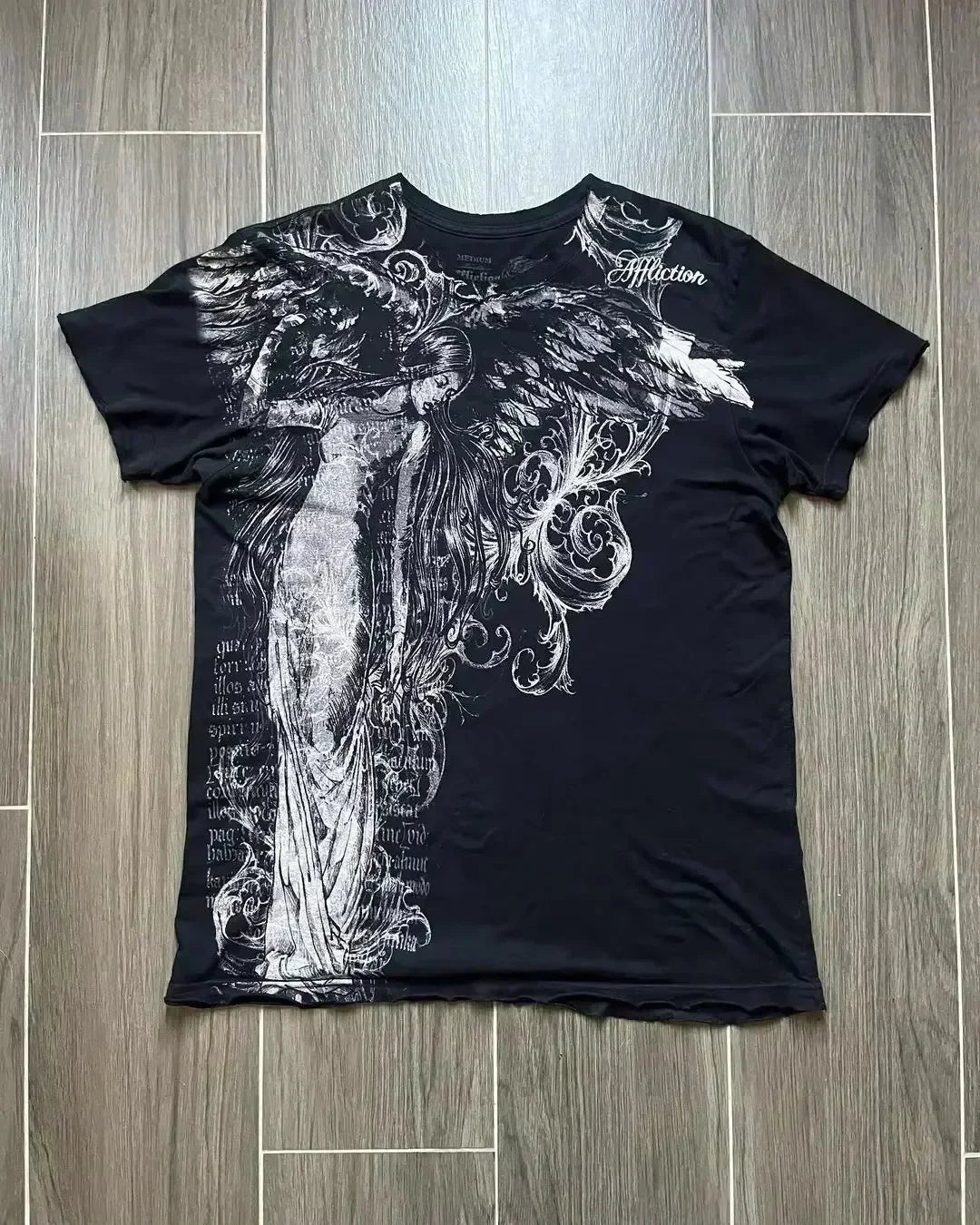 Men's Y2K Gothic Skull Graphic Tee – Affliction-Style Streetwear | Sizes L–4XL