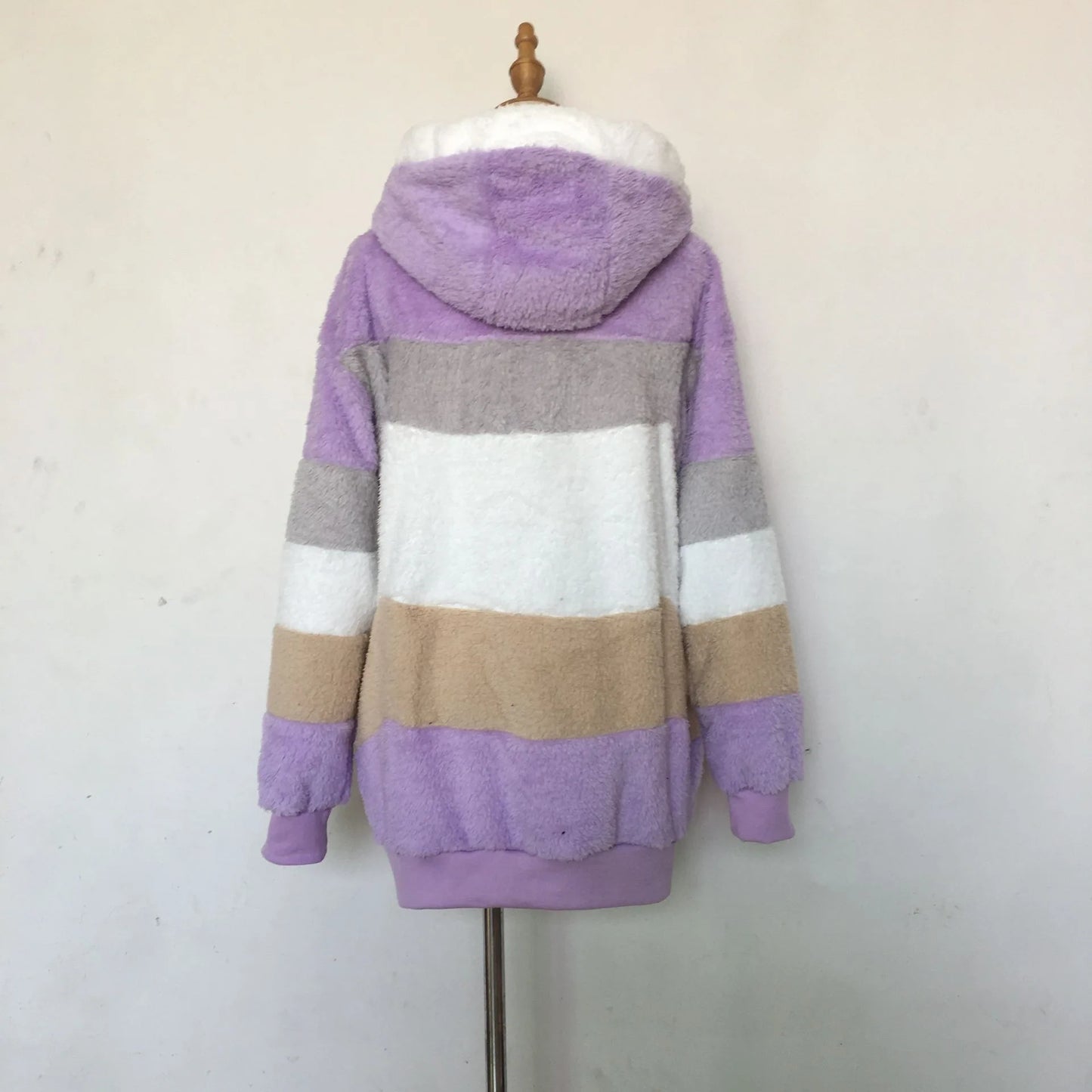 Women's Oversized Hooded Plush Jacket – Warm Zip-Up Streetwear Coat | S–5XL, 9 Colors