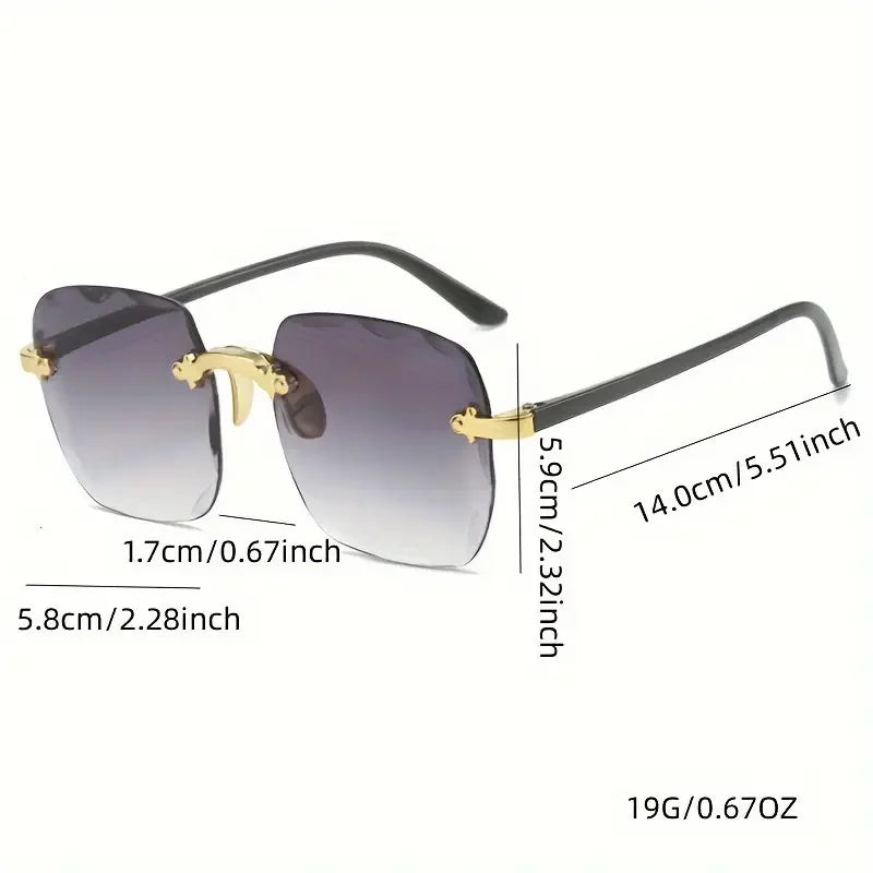 Women's Square Rimless Sunglasses | 3pcs Luxury Designer Summer UV400 Shades for Women & Men