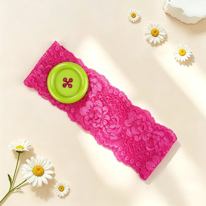 Vintage Polka Dot Button Headband for Women