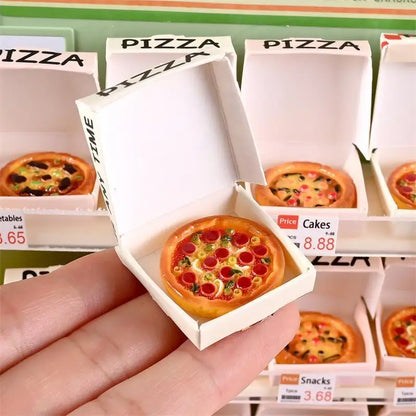 Cute Miniature Pizza Dollhouse Toy Set | 6–10pcs 1/12 Scale Kitchen Food Model for Kids & Collectors