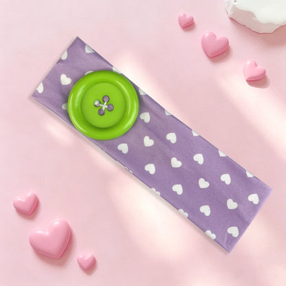 Vintage Polka Dot Button Headband for Women