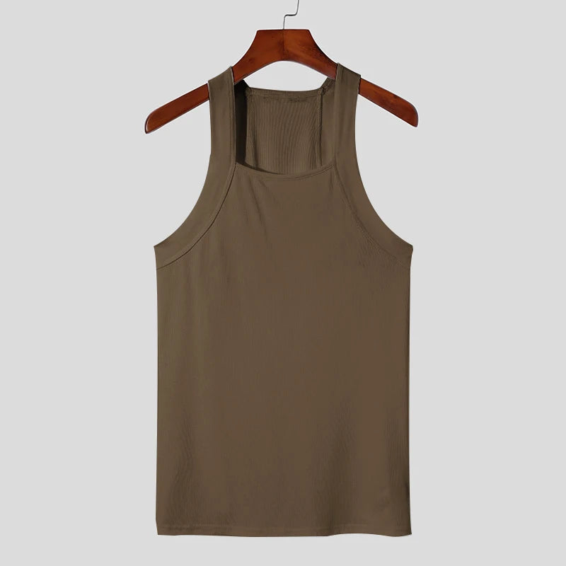 Men's Solid Color Sports Tank Top – Sleeveless Gym Vest, Streetwear | S–5XL