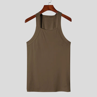 Men's Solid Color Sports Tank Top – Sleeveless Gym Vest, Streetwear | S–5XL