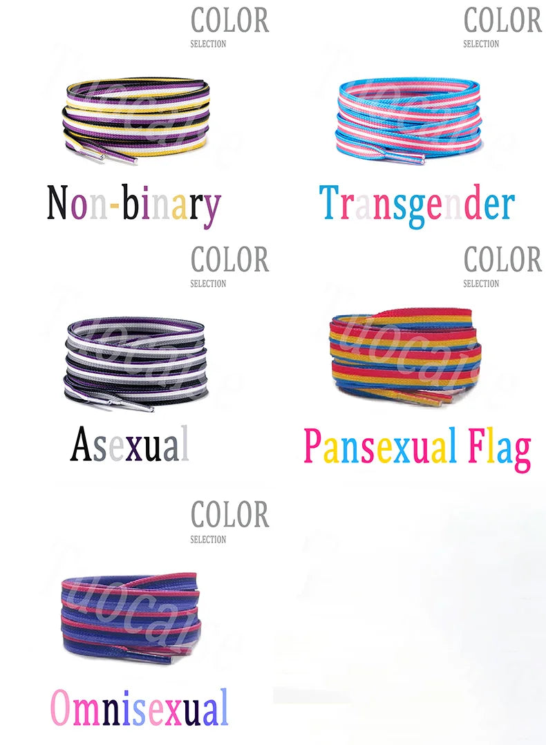 Pride Flag Flat Shoelaces for Sneakers