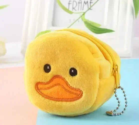 Plush Cartoon Animal Coin Purse with Zipper