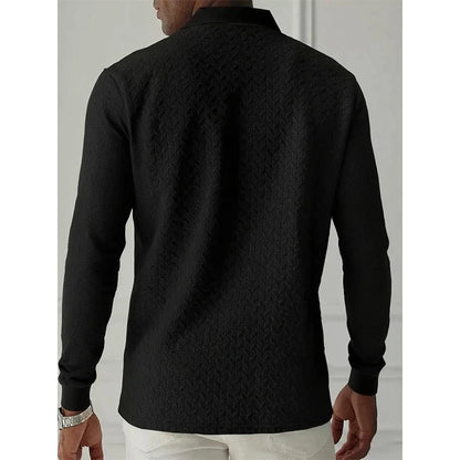 Men's Long Sleeve Polo Shirt – Breathable Knit, Business Casual | S–XXL