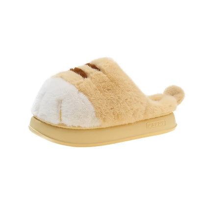 3D Cat Claw Slippers – Cozy Winter Indoor Shoes for Women