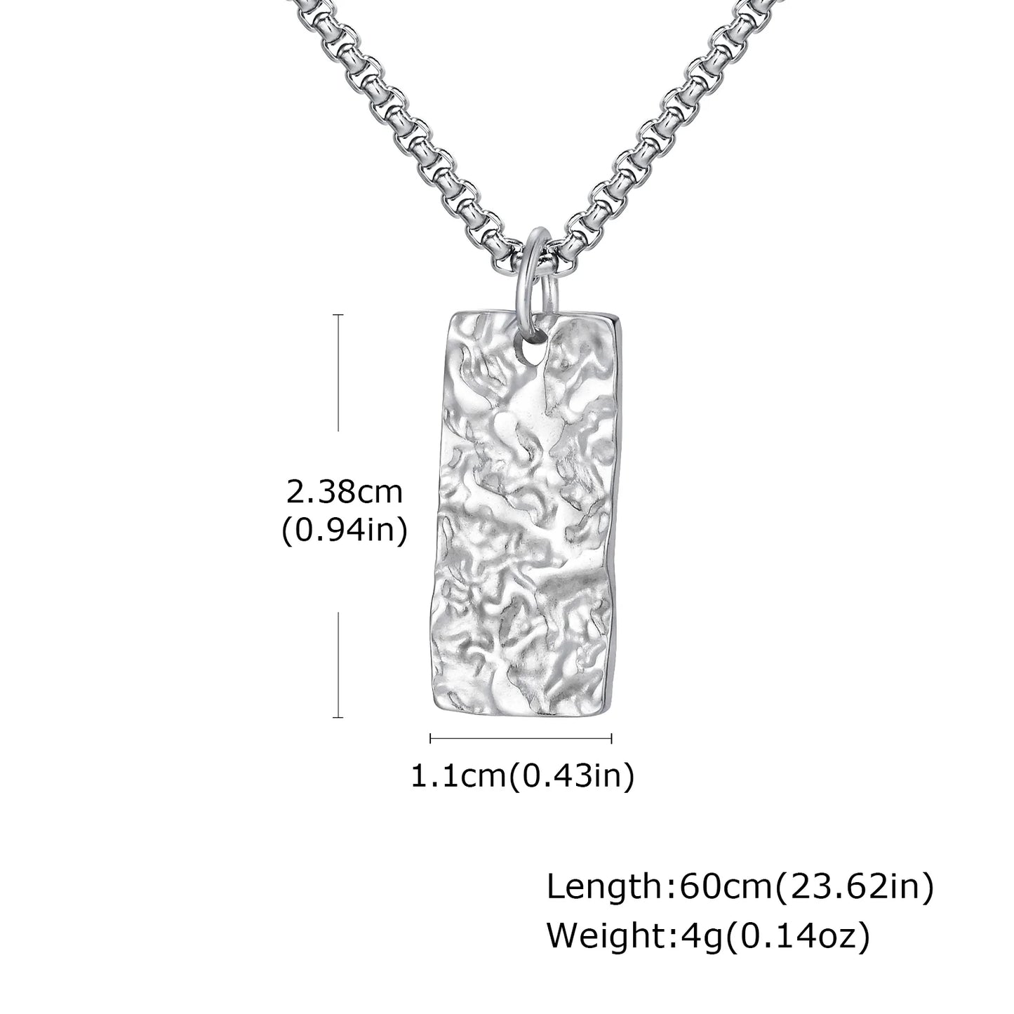 Men's Stainless Steel Geometric Pendant Necklace with Chain