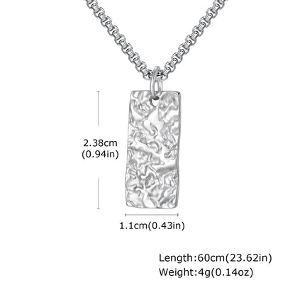 Men's Stainless Steel Geometric Pendant Necklace with Chain