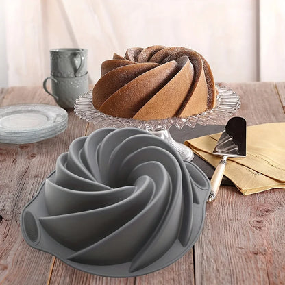 Silicone Cyclone Cake Mold – Non-Stick Oven & Steamer Baking Pan