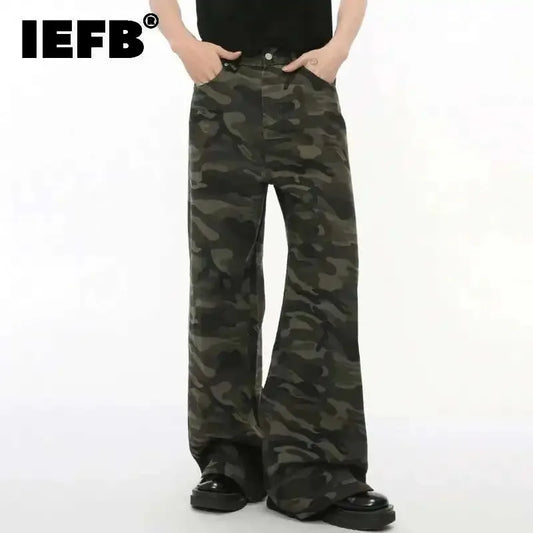 Vintage Wide-Leg Jeans – Men's Camo & Washed Denim