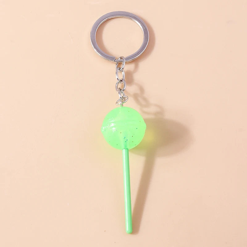 3D Simulation Food Keychain – Cute Resin Lollipop, Donut & Snack Key Ring Charms