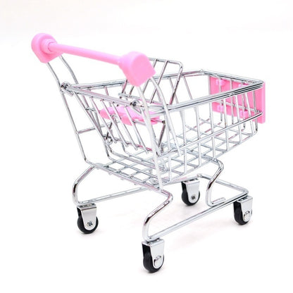 1:48 Mini Supermarket Shopping Cart | Metal Desktop Toy & Home Décor Miniature