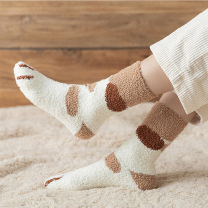 Women's Kawaii Novelty Socks – Cute 3D Dog & Cat Paw Print Fleece Socks