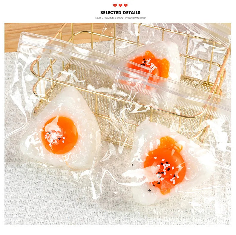 Egg Yolk Squishy Stress Ball – Kawaii Silicone Fidget Sensory Toy