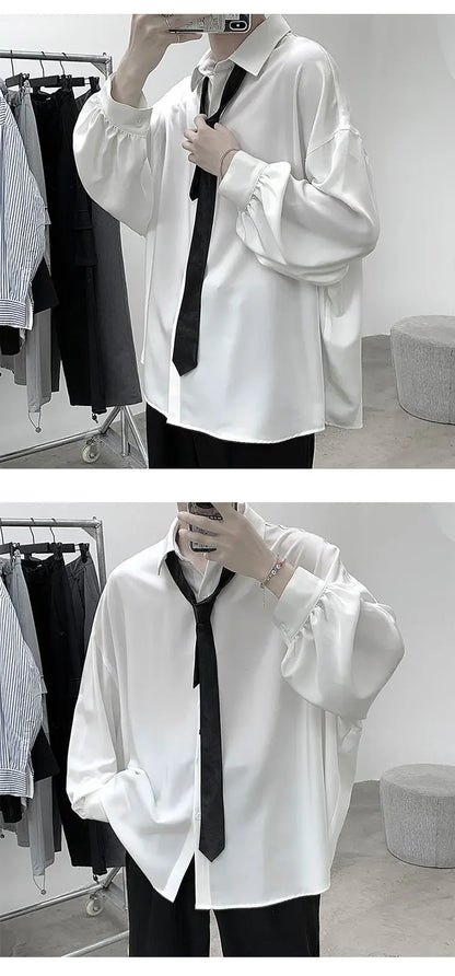 King Billion Men's Korean-Style Oversized Shirt – Loose Fit, Harajuku Casual | M–XXL