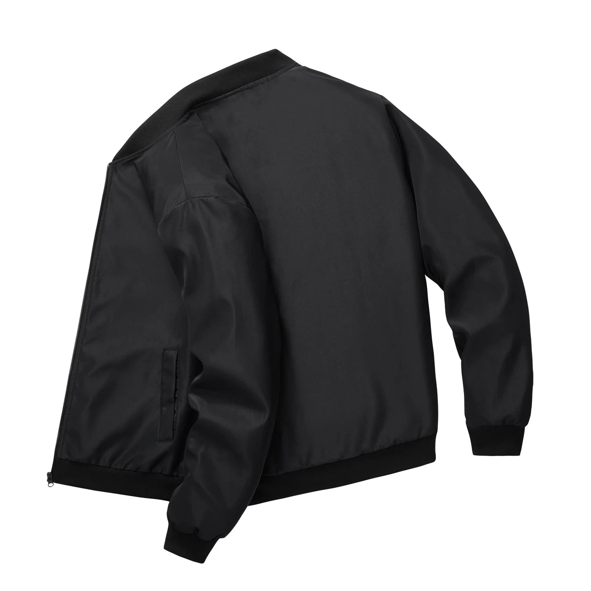 Men's Baseball Collar Zip-Up Jacket – Lightweight Casual Coat, Loose Fit | S–XL