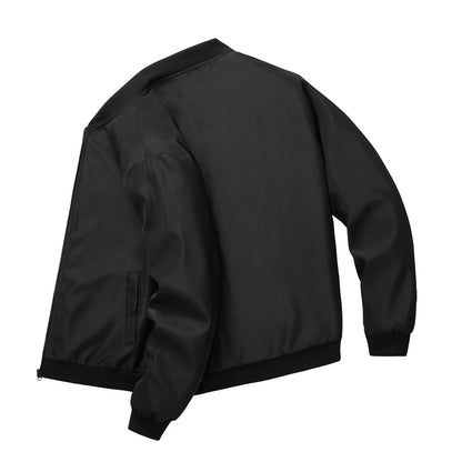 Men's Baseball Collar Zip-Up Jacket – Lightweight Casual Coat, Loose Fit | S–XL