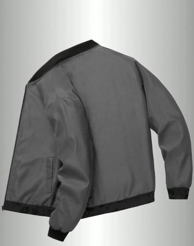 Men's Baseball Collar Zip-Up Jacket – Lightweight Casual Coat, Loose Fit | S–XL