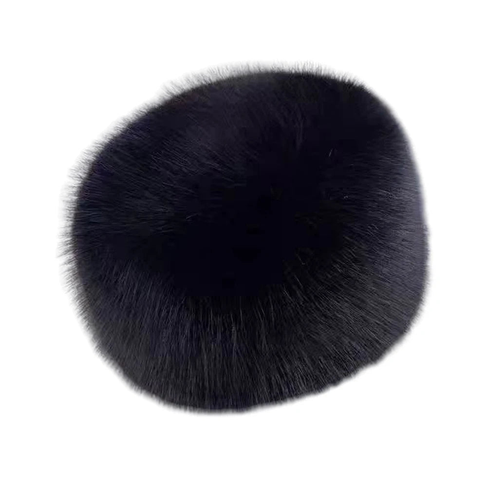 Women's Fluffy Faux Fur Winter Hat – Warm Windproof Bucket & Bomber Cap