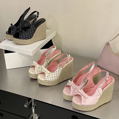Woven Wedge Platform Sandals for Women