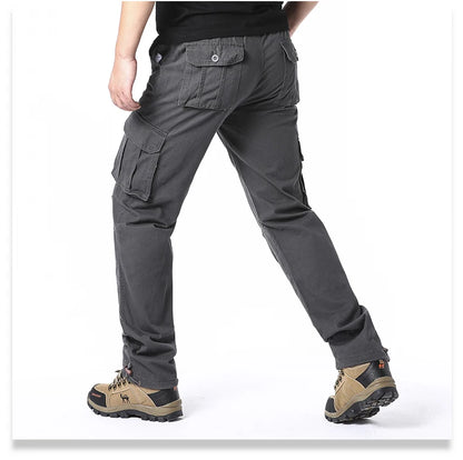 Men's Large Pocket Loose Overalls | Outdoor Sports Jogging Tactical Pants with Elastic Waist