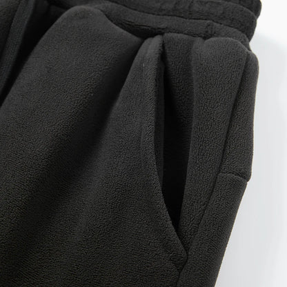 YJKVUR Unisex Winter Oversize Fleece Lined Sweatpants Drawstring Casual Gym