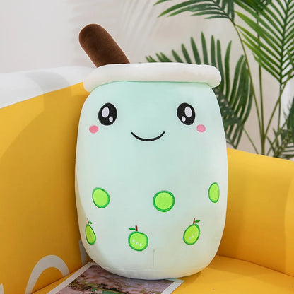 Cute Boba Bubble Tea Plush Toy | 24cm Soft Kawaii Milk Cup Plushie Gift for Kids & Adults
