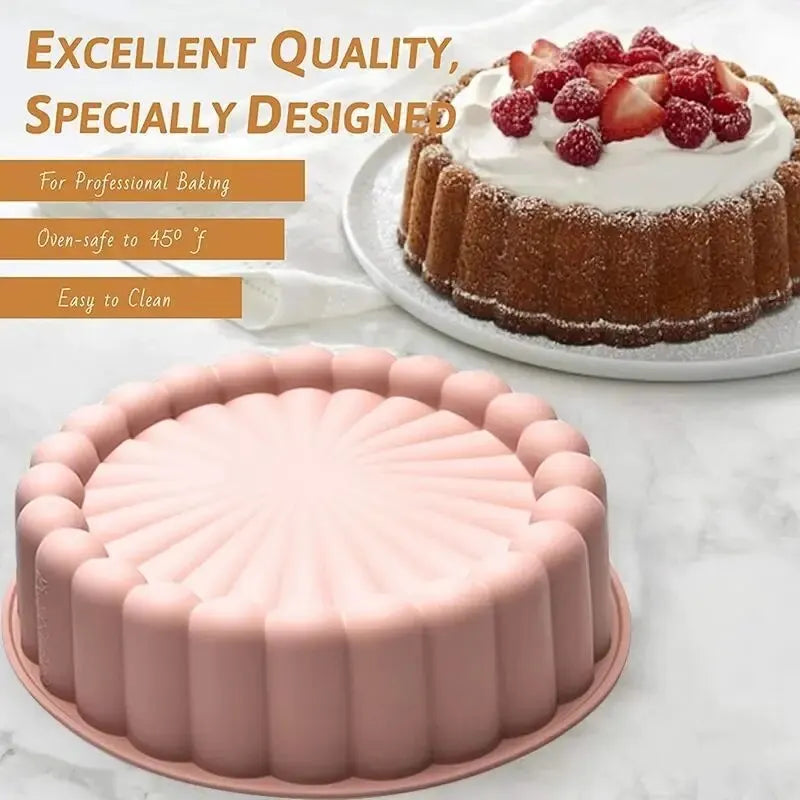 Silicone Sunflower Cake Mold – Round Non-Stick DIY Baking Pan