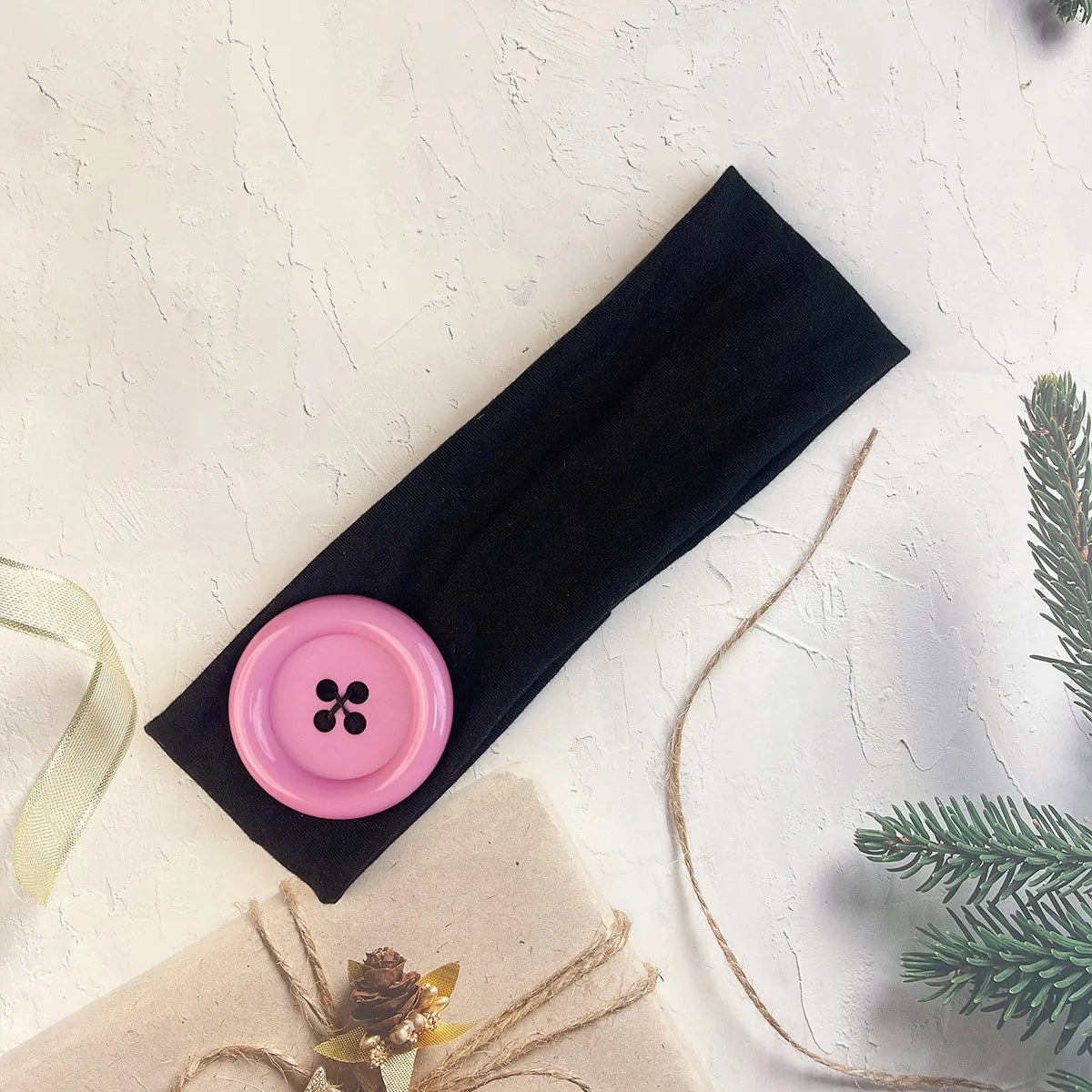 Vintage Polka Dot Button Headband for Women