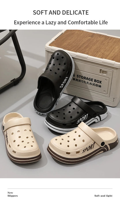Women's Thick Sole Anti-Slip Two-Strap Sandals | Indoor & Outdoor Perforated Summer Shoes