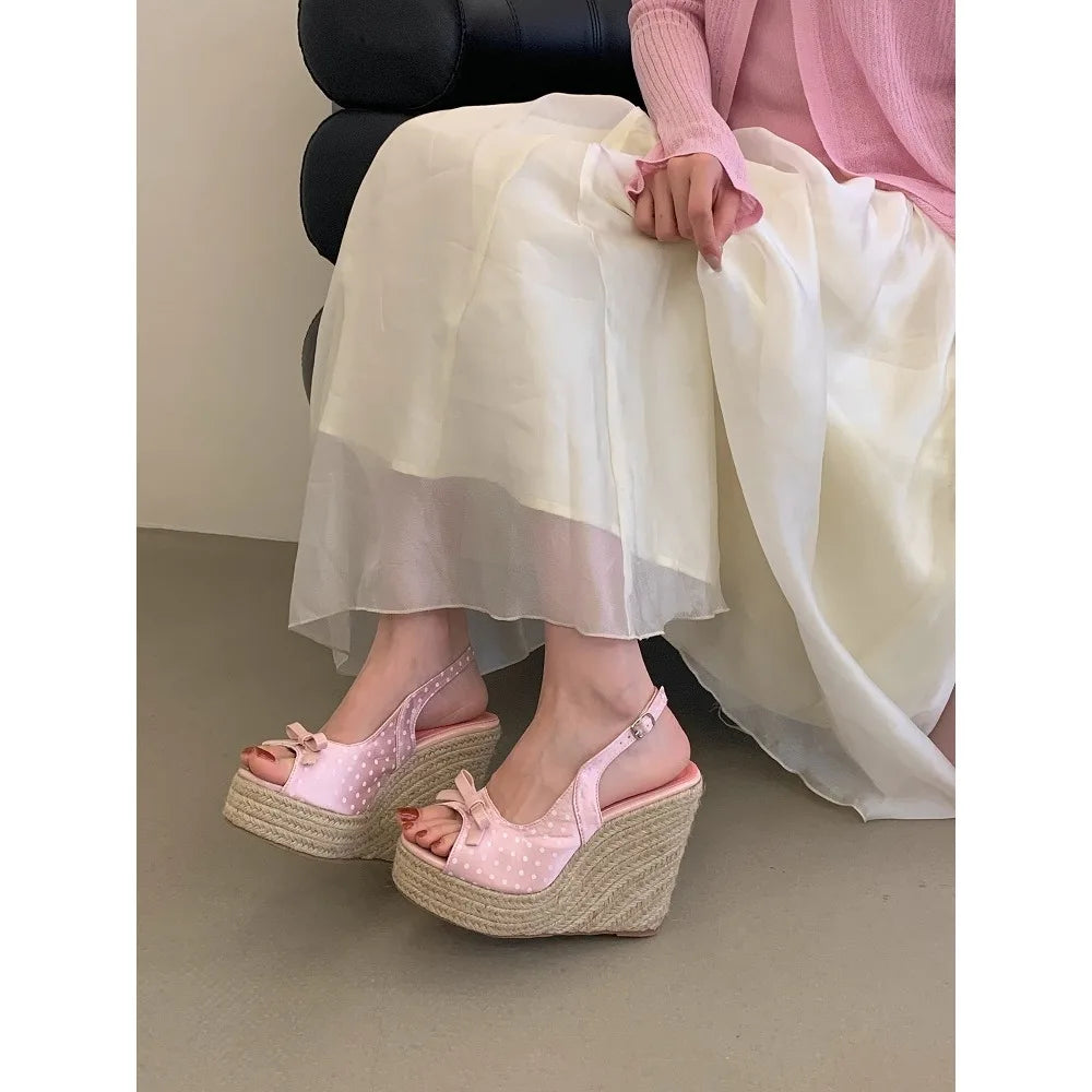 Woven Wedge Platform Sandals for Women