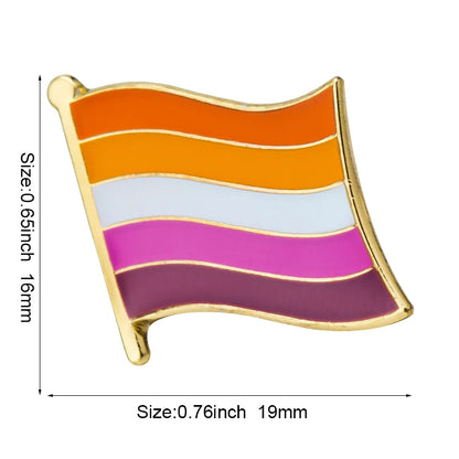 Pride Flag Enamel Lapel Pin – Rainbow & Progress Badge Brooch
