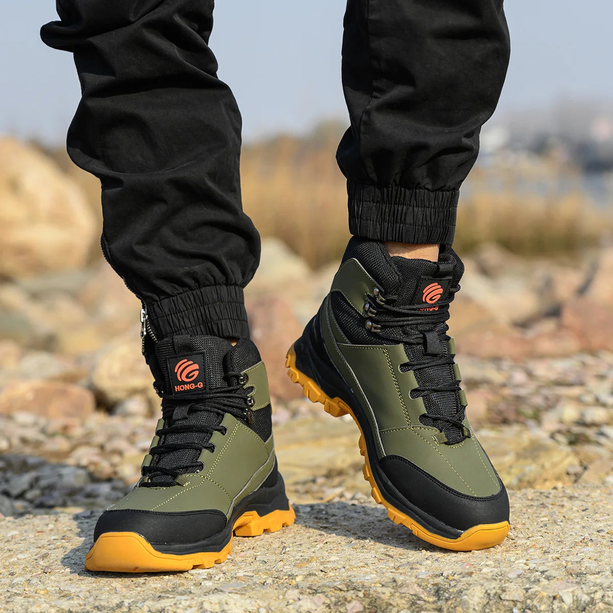 Steel Toe Cap Leather Work Safety Boots for Men