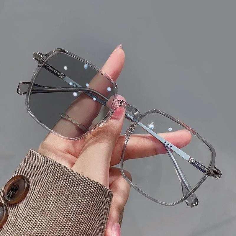 Photochromic Blue Light Blocking Glasses – Square Metal Frame