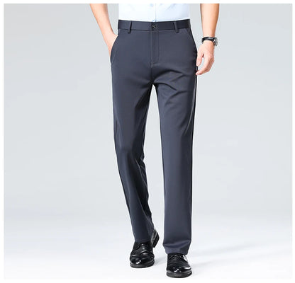 Men's Smart Casual Dress Pants – Elastic Waist Suit Trousers, Straight Fit | Sizes 29–42