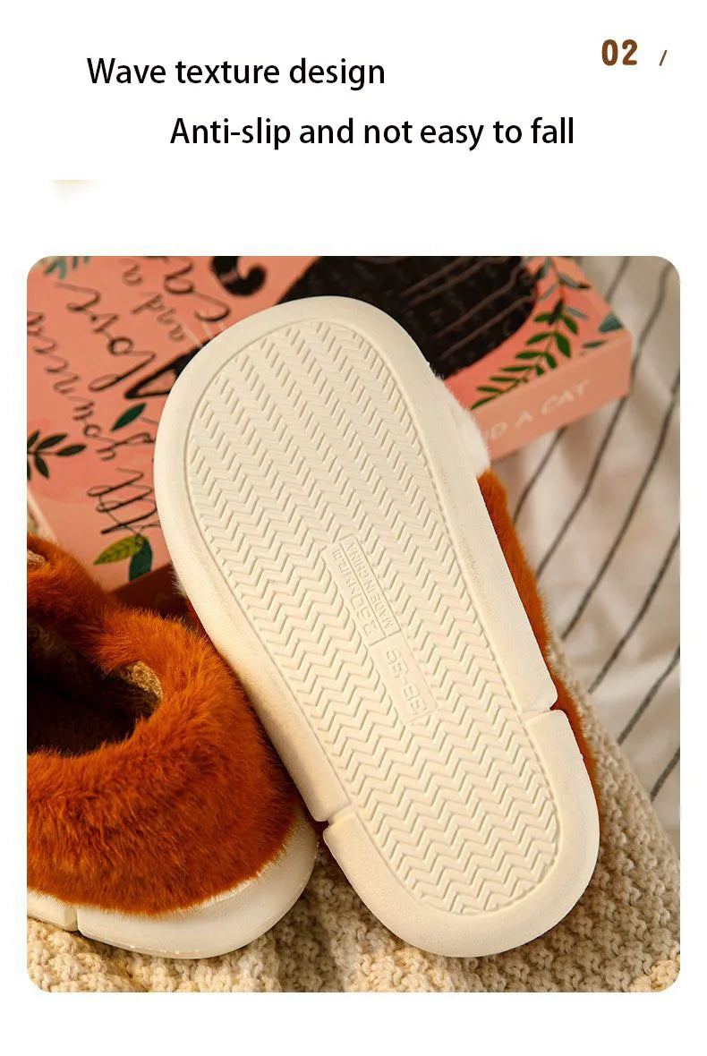 3D Cat Claw Slippers – Cozy Winter Indoor Shoes for Women