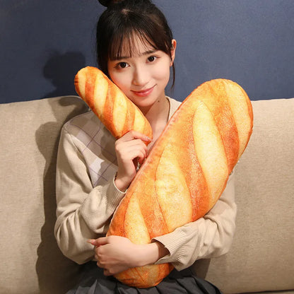 French Bread Plush Pillow | Stuffed Food Plushie Sleeping Companion & Party Prop