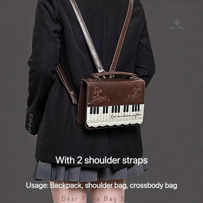 Vintage Piano Ita Bag – Y2K Aesthetic Crossbody & Shoulder Handbag for Women