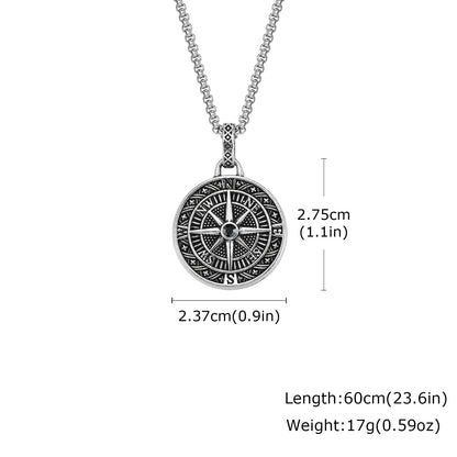 Men's Stainless Steel Geometric Pendant Necklace with Chain