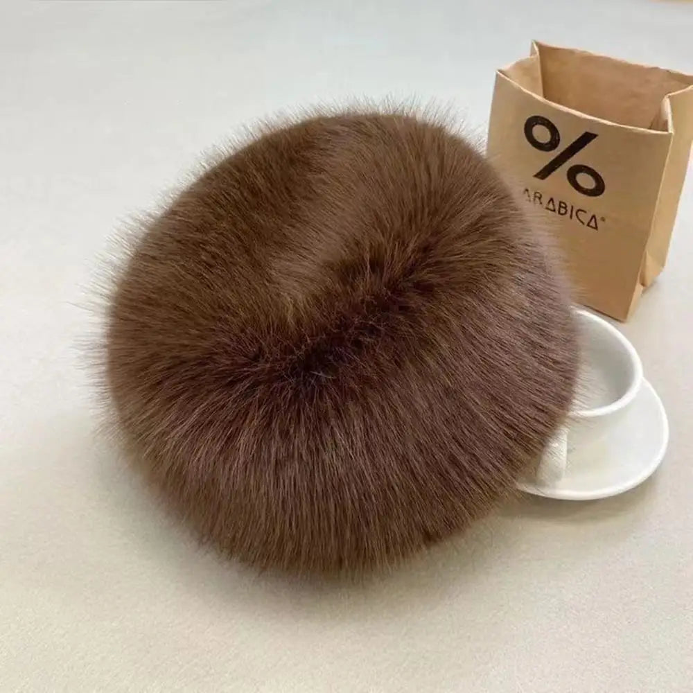 Women's Fluffy Faux Fur Winter Hat – Warm Windproof Bucket & Bomber Cap