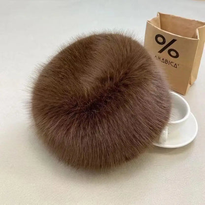 Women's Fluffy Faux Fur Winter Hat – Warm Windproof Bucket & Bomber Cap